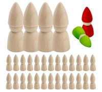 Hperu Poupées à Chevilles en Bois Naturel inachevé de 3 Pouces, 30 pièces, Bricolage d'art et d'artisanat pour la Peinture, Les Jeux et la décoration de fête