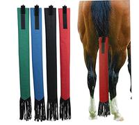 Hperu Protecteur de Queue de Cheval, 4 pièces, Sacs pour Queue Cheval équestre avec Frange, Protections Respirantes pour Les Soins, Sacs