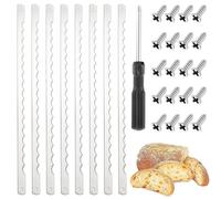 Hperu Recharge de lames de Lame à pain 8 pièces, lames rechange en acier inoxydable avec vis et tournevis pour marquer la pâte