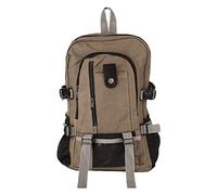Hperu Sac à dos extra large pour homme et femme, sac à dos d'école pour adolescent, d'école en toile, bandoulière, de voyage pour ordinateur portable, pochette, marron