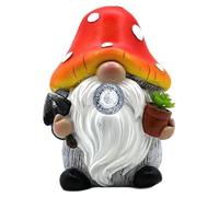 Hperu Statues de Jardin solaires 5, 3 Pouces, Jolies lumières de Champignon en résine, Nains d'extérieur Qui travaillent Dur, Tenant l'empotage pour Patio, pelouse, Cour, lumières solaires Champignon
