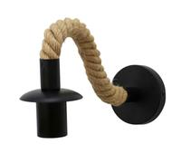 Hperu Support d'applique Murale Vintage, Base de Lampe d'appliques industrielles en Corde pour Couloir et décoration intérieure, 28x10 cm (sans Ampoule), Applique Murale en Corde Vintage