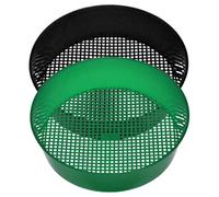 Hperu Tamis à Compost, Ensemble de 2 Tamis Ronds pour Sol de Jardin - Bac tamisage Pratique pour Petits graviers, Terre et Sable (Noir et Vert)