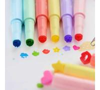 Hperu Tampons de planificateur, 12 couleurs mignonnes, marqueurs surligneurs assortis avec amour, étoile, musique, nuage, formes de baiser, papeterie créative pour écoliers et étudiants