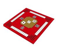 Hperu Tapis de Table antidérapant Mahjong 80 x 80 cm, réduction du Bruit, Jeu résistant à l'usure pour fête, Cartes de Poker, Jeux société familiaux, Rouge - Mahjong pour Table