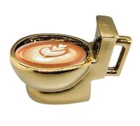 Hperu Tasse de toilette tasse de toilette Masse en céramique 12oz Poop Mug Novelet Top top tasse de café tasse de boisson avec caca caché à l'intérieur du bâillon pour farce avril Fool's Day Golden