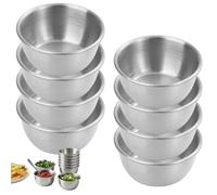 Hperu Tasses à sauce - Lot de 8 tasses à sauce, condiments en acier inoxydable de 6 cm - Mini ramequins réutilisables pour sauces, vinaigrettes, collations, cuisine domicile et utilisation fête