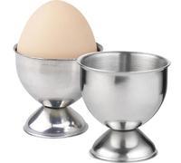 Hperu Tasses à œufs, 2 pcs en Acier Inoxydable Tasses à œufs, Supports bouillis Doux pour Les Restaurants Cuisines des hôtels, Ensemble de Tasse Moderne Facile Nettoyer, Argent