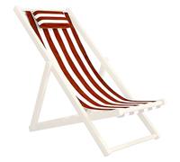 Hperu Tissu de remplacement pour chaise patio, tissu remplacement pour chaise à bandoulière pliante 45x17" avec taie d'oreiller, rayures rouges et blanches