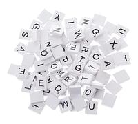 Hperu Tuiles de, 100 pièces de copeaux Bois Blancs avec Alphabet Anglais - Carrés d'alphabétisation Puzzle Bricolage pour Le développement intellectuel bébé et Les Jeux éducatifs