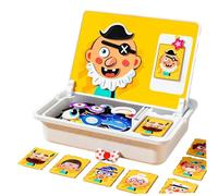 Hperu Visages magnétiques pour Les Tout-Petits, Livre magnétique Double Face Amusant pour Puzzle et Peinture, Jouet d'apprentissage éducatif préscolaire, Puzzle