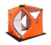 HPFHSJ Abri de Pêche sur Glace Tente de pêche sur Glace pour 3 à 4 Personnes avec Sac de Transport et Corde Coupe-Vent, idéale pour Les réunions de Famille(Orange)