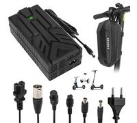 HPGAAVD 54,6V 2A Chargeur Trotinette Electrique，48V Chargeur Universel Batterie Lithium avec 6 Connecteurs，Charge Rapide Hoverboard, Bici Equilibrata, Drifting Board, E-Bike+2L Sac Rangement Etanche