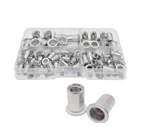 HPGHZNYNMK 1 boîte de 100/150/300 pièces M3 M4 M5 M6 M8 M10 304 acier inoxydable acier au carbone aluminium tête plate rivet écrou ensemble assortiment kit Boulons et écrous(100PCS Aluminum)