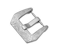 HPGHZNYNMK 1 pièces exquise sculpture boucle en acier inoxydable for bracelet de montre largeur 18mm 20mm 22mm 24mm bracelet en cuir métal boucle de bracelet de montre Manchette(Silver 22mm)
