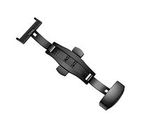 HPGHZNYNMK Fermoir de déploiement Double poussoir Boucle papillon automatique Bouton poussoir Fermoir de montre pliable 18mm 20mm 22mm 24mm Manchette(20mm black)