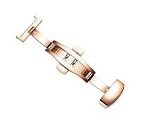 HPGHZNYNMK Fermoir de déploiement Double poussoir Boucle papillon automatique Bouton poussoir Fermoir de montre pliable 18mm 20mm 22mm 24mm Manchette(22mm rose gold)