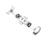 HPGHZNYNMK Fermoir de déploiement Double poussoir Boucle papillon automatique Bouton poussoir Fermoir de montre pliable 18mm 20mm 22mm 24mm Manchette(22mm silver)