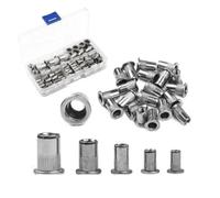 HPGHZNYNMK Lot de 100/150 écrous for riveter moletés en aluminium M3-M8, tête plate filetée, for 1 pince for sertir Boulons et écrous(100x Rivet Nut)