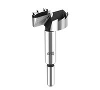 HPHOPE Foret Forstner professionnel 40 mm pour bois, embouts Forstner Ø 40 mm, longueur 90 mm, embouts de perçage avec tige ronde