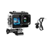 HPHPH Caméra Sport, Caméra d'action A10 4k EIS Ultra HD 20MP 170D caméra étanche sous-Marine écran Tactile 4X Zoom vidéo Go Sport Pro Cam,Extérieur, Sports, Vidéo(4,Cam and Mic)