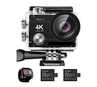 HPHPH Caméra Sport, Caméra d'action étanche 4K 16MP Vision 3 Caméra étanche sous-Marine Caméra de Sport Grand Angle 170 ° avec kit de Montage d'accessoires,Extérieur, Sports, Vidéo