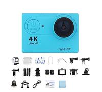 HPHPH Caméra Sport, Caméra d'action étanche 4K Caméra d'action Ultra HD 4K 1080P/30fps Écran 2,0 Pouces 170D,Extérieur, Sports, Vidéo(32G Card,Blauw)