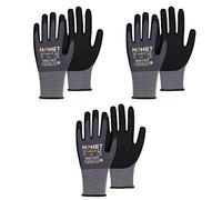 HPHST Gants de travail - 3 paires de gants de montage pour homme et femme - Design ergonomique - Gants de jardinage -Gris，Taille 9/L