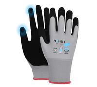 HPHST gants de travail enduits de latex pour femmes et Hommes respirant, 3 paires de gants de jardinage en polyester recy ants de patio respectueux de l'environnement (Gris，S, taille 7)