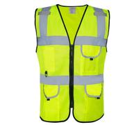 HPHST Gilet de sécurité pour homme et femme - Haute visibilité - Avec fermeture éclair - Gilet de travail réfléchissant