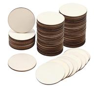 HPiano 100pcs Rondelles en Bois Naturelles Non Finies pour Décorations, Loisirs, Étiquettes, Ornements et Dessous de Verre - Disques Ronds 4cm