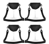 HPiano 4 Pièces Porte Gobelet Cou, Porte Gobelet Festival, Porte Verre Tour de Cou, Support de Verre à Vin Porte-verre à Vin Portable, Porte-Verres à Vin Suspendu pour Cou Porte-Gobelet