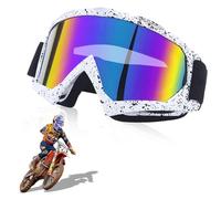 HPiano Lunettes de Motocross, Masques et Lunettes de Ski, Masque Moto MotocrossLunettes de Ski de Sécurité Réglables, Extérieures Goggles pour Moto tout-terrain, Enduro, VTT, Motocross, ATV MX-2