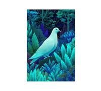 HPIOJQGOO Poster sur toile colombe blanche mystérieuse pour décoration de chambre à coucher, bureau, chambre, cadeau (50 x 75 cm)