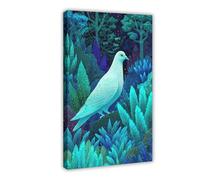 HPIOJQGOO Poster sur toile colombe blanche mystérieuse pour décoration de chambre à coucher, bureau, chambre, cadeau 30 x 45 cm