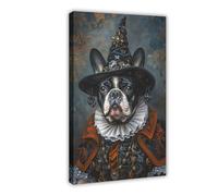 HPIOJQGOO Poster Victoria bouledogue français sur toile pour décoration de chambre à coucher, bureau, chambre, cadeau 40 x 60 cm