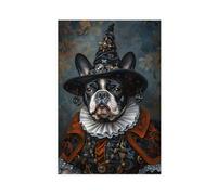 HPIOJQGOO Poster Victoria bouledogue français sur toile pour décoration de chambre à coucher, bureau, chambre, cadeau (60 x 90 cm)