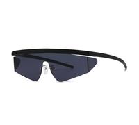HPIRME Lunettes de luxe à demi-monture intégrée pour femmes et hommes, protection UV400 (noir)