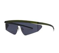 HPIRME Lunettes de luxe à demi-monture intégrée pour femmes et hommes, protection UV400 (vert et noir)