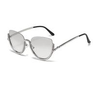 HPIRME Lunettes de luxe en métal à demi-monture, style rétro, style punk (BY3749-C6)