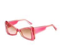 HPIRME Lunettes de mode pour femmes, monture triangulaire à clip, style streetwear (ROSE THÉ)