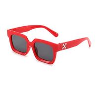 HPIRME Lunettes de soleil à grande monture pour femmes carrées trop lunettes dames lunettes miroir pare-soleil extérieur pour hommes, rouge, taille unique