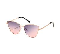 HPIRME Lunettes de Soleil à Monture en métal Femmes Oeil de Chat Petites Lunettes de Soleil Cateye Streetwear Nuances UV400, Gris Rose, Taille Unique