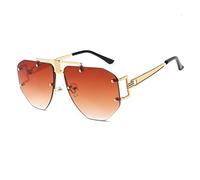 HPIRME Lunettes de soleil à monture en métal femmes Vintage lunettes transparentes femme conduite lunettes de soleil, 6, taille unique
