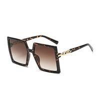 HPIRME Lunettes de soleil carrées surdimensionnées femmes lunettes de soleil vintage nuances hommes femmes UV400, léopard, taille unique