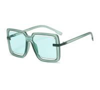 HPIRME Lunettes de soleil carrées surdimensionnées Vintage femmes lunettes de soleil nuances UV400 hommes mâle femme, vert, taille unique