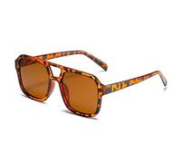 HPIRME Lunettes de soleil carrées vintage femmes lunettes de soleil rétro femme couleurs bonbon miroir lunettes, léopard, taille unique