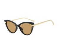 HPIRME Lunettes de soleil de luxe œil de chat dégradé pour femmes, monture assortie à celle pour hommes, protection UV400 (noir-marron)