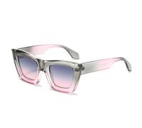 HPIRME Lunettes de soleil de luxe vintage œil de chat bicolores pour femmes, protection UV400, dégradé tendance pour hommes (gris rose gris rose)