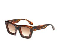 HPIRME Lunettes de soleil de luxe vintage œil de chat bicolores pour femmes, protection UV400, verres dégradés tendance pour hommes (dégradé léopard thé).